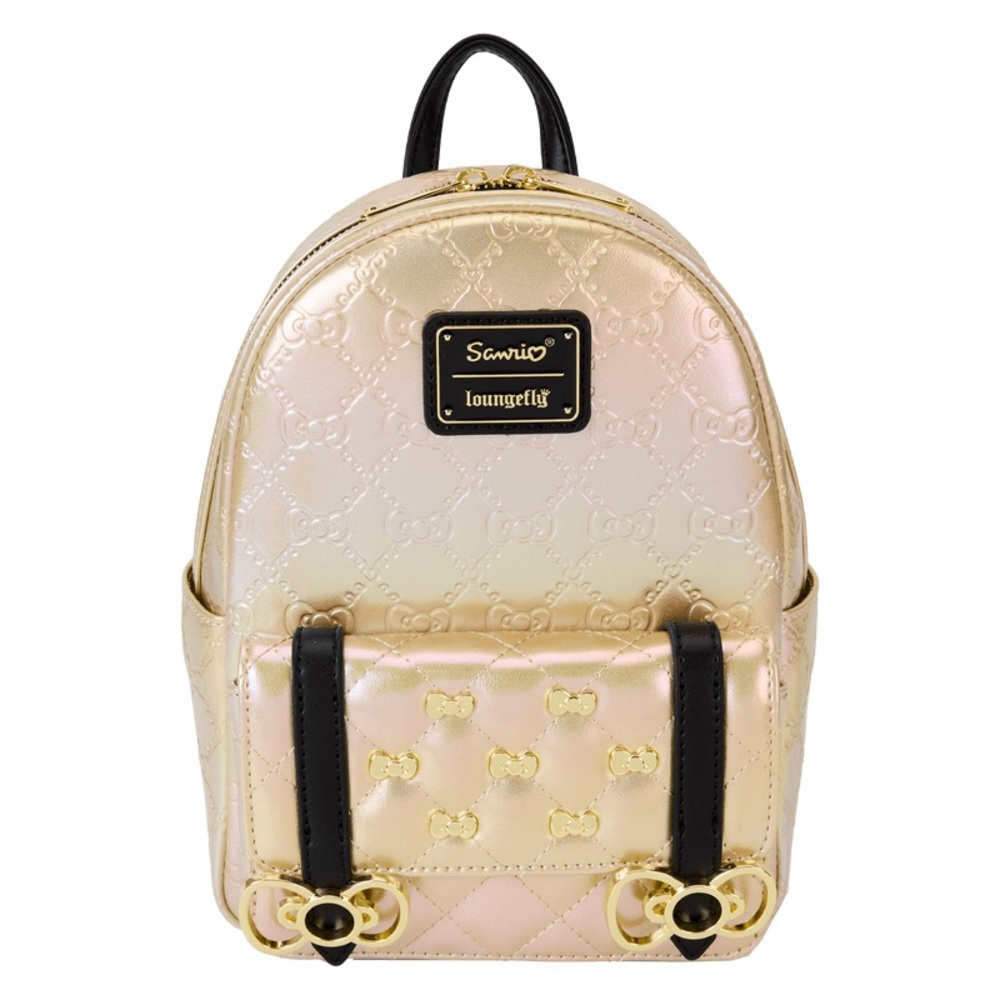 Hello Kitty Loungefly Sanrio Metallic Gold Backpack 50th Anniversary - Picture 3 of 12